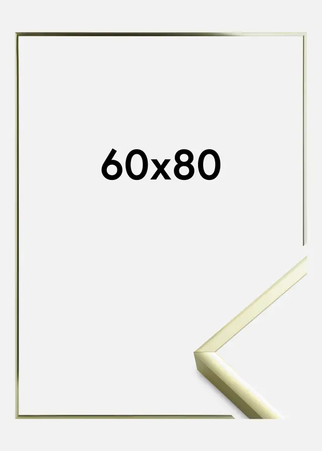 Moldura Póster Frame Aluminum Vidro acrílico Gold 60x80 cm