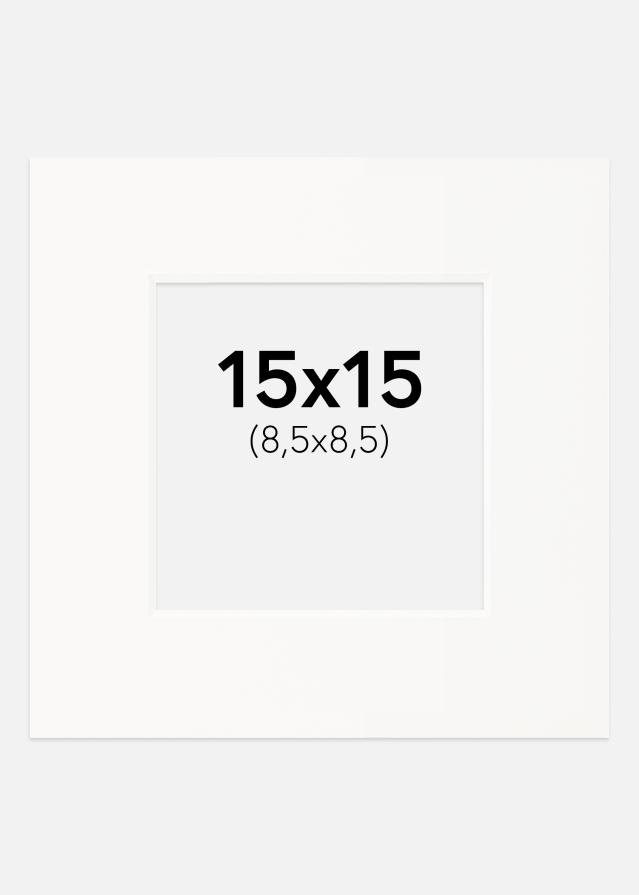 Passe-partout Offwhite (Bordo interior branco) 15x15 cm (8,5x8,5)