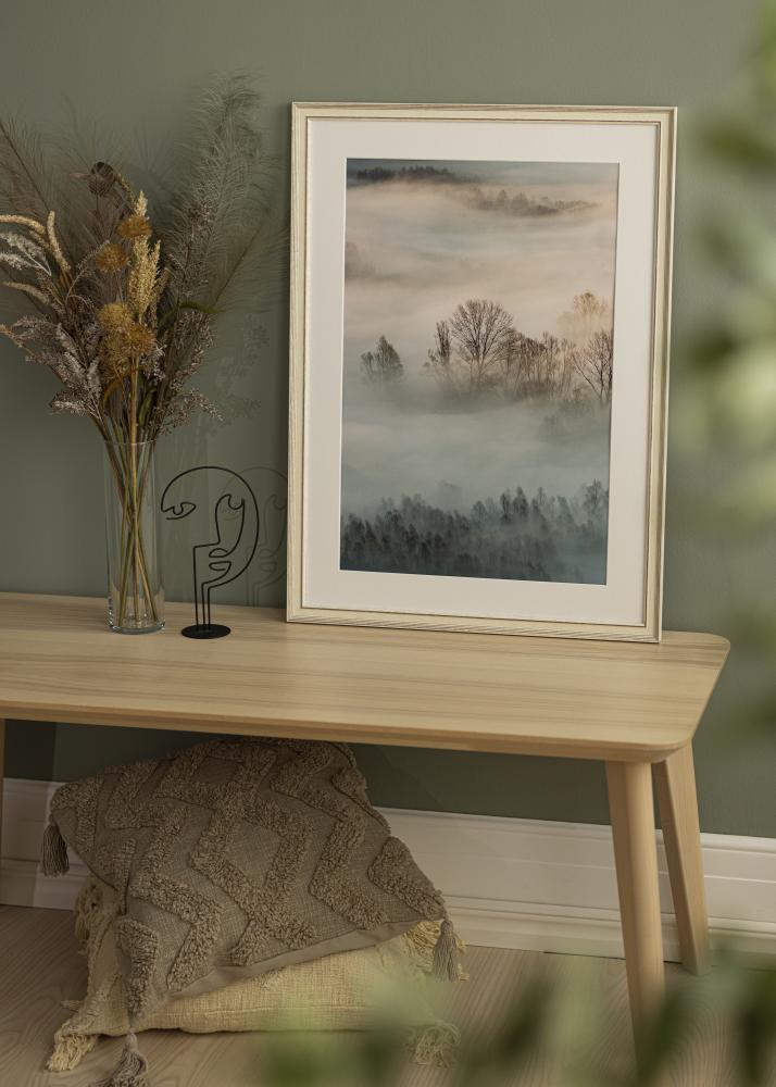 Moldura Shabby Chic Vidro acrílico Branco 21x29,7 cm (A4)