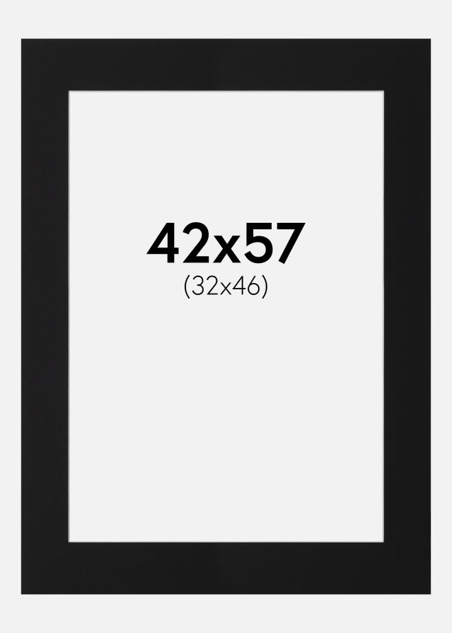 Passe-partout Preto Padrão (Bordo interior branco) 42x57 cm (32x46)