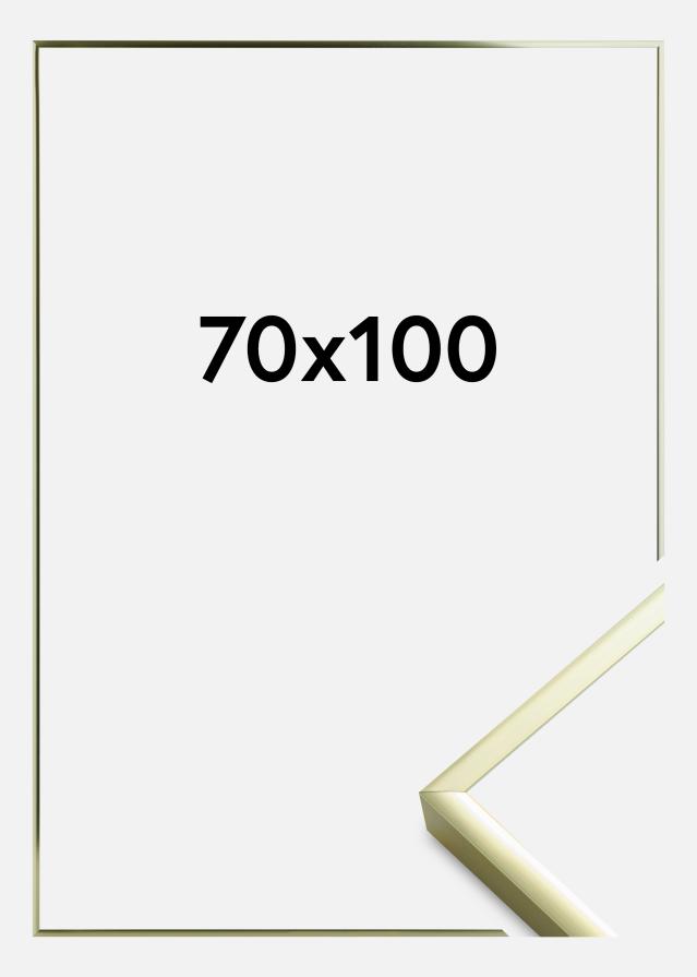 Moldura Póster Frame Aluminum Vidro acrílico Gold 70x100 cm