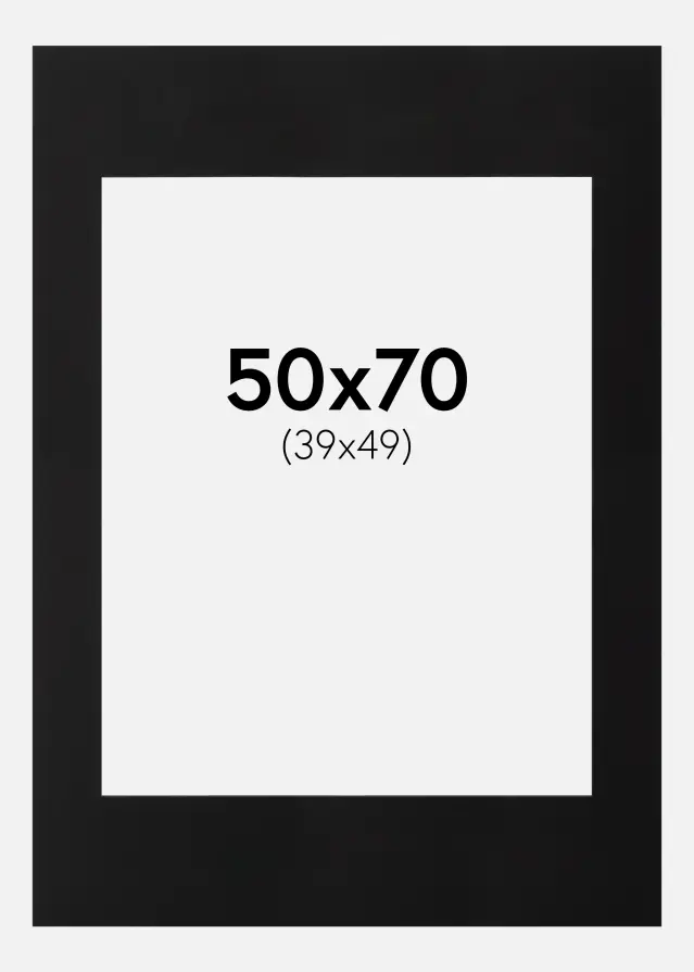 Passe-partout Preto (Bordo interior preto) 50x70 cm (39x49)