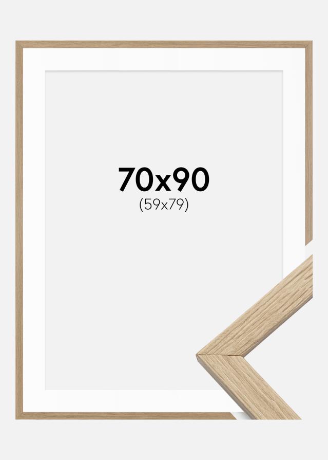 Moldura Stilren Carvalho 70x90 cm - Passe-partout Branco 60x80 cm