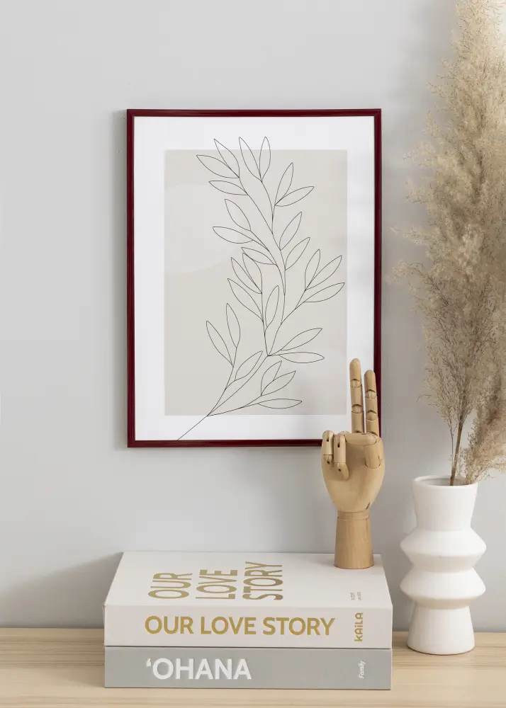 Moldura New Lifestyle Vermelho-escuro 30x40 cm - Passe-partout Branco 20x28 cm