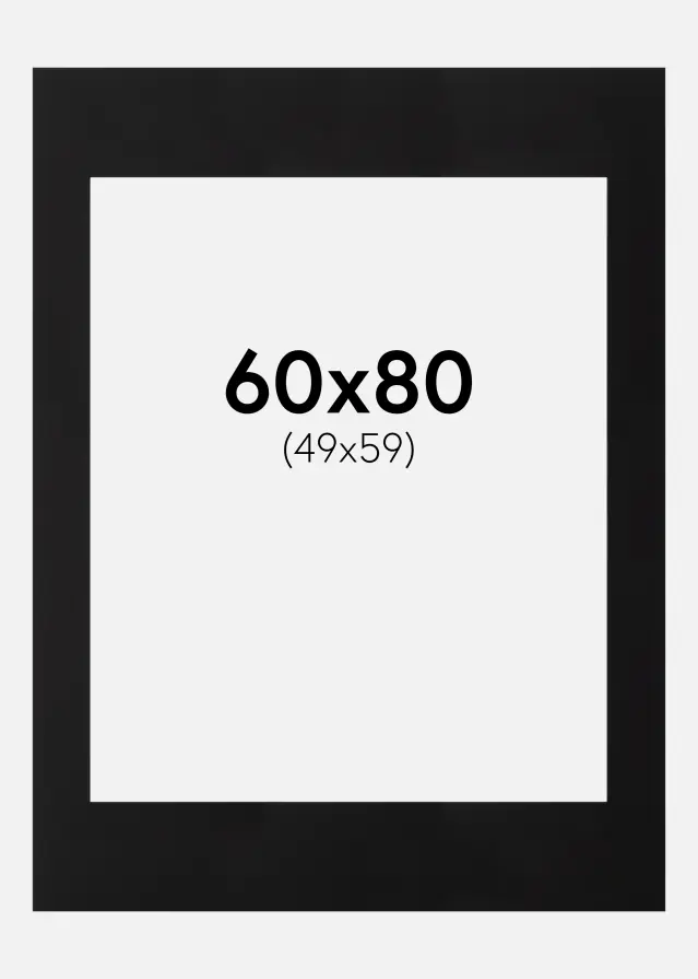 Passe-partout Preto (Bordo interior preto) 60x80 cm (49x59)