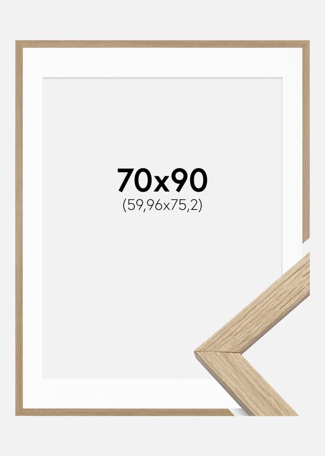Moldura Stilren Carvalho 70x90 cm - Passe-partout Branco 24x30 inches