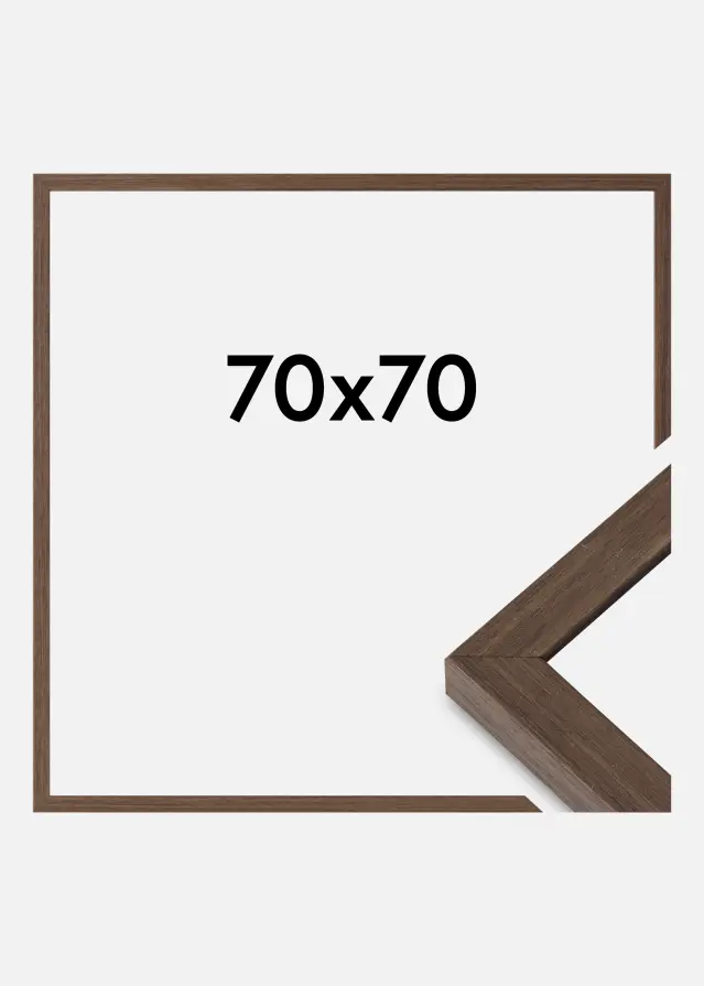 Moldura Hermes Vidro acrílico Nogueira 70x70 cm