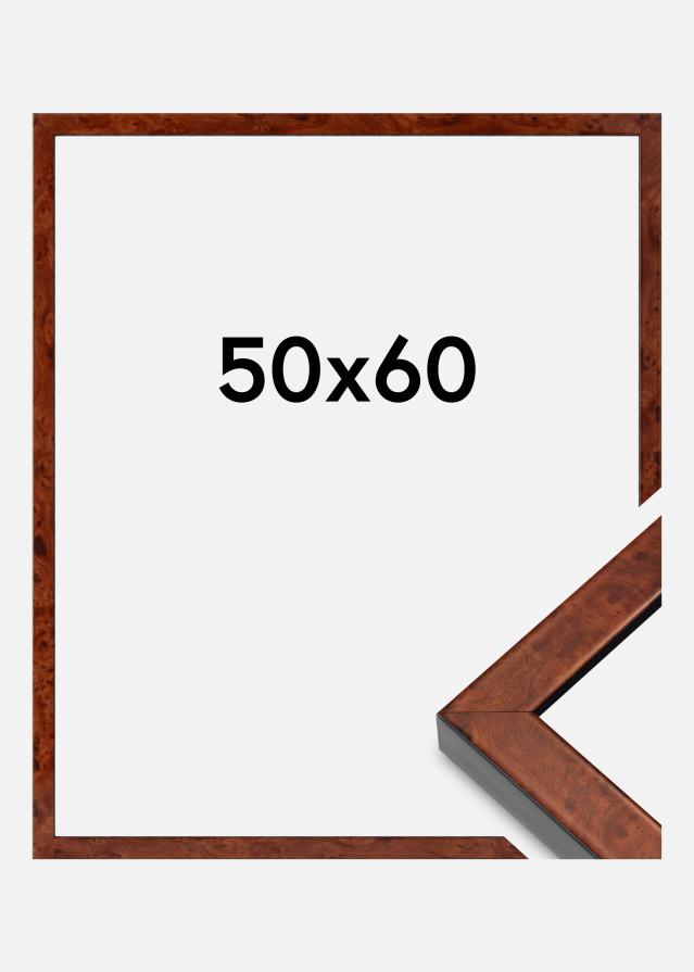 Moldura Hermes Vidro acrílico Burr Walnut 50x60 cm