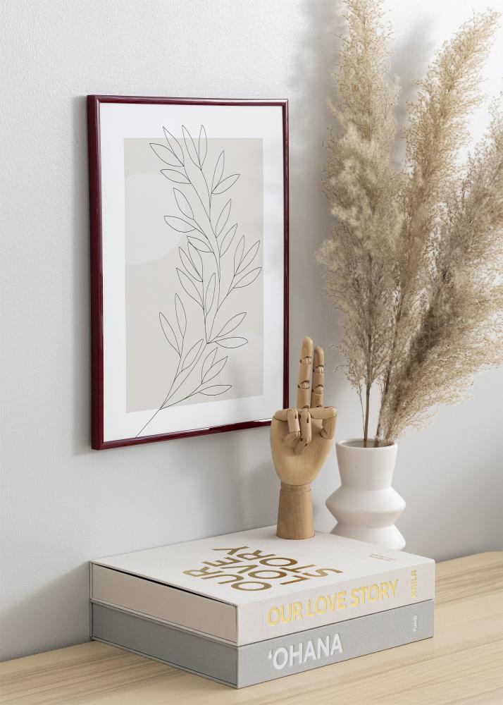 Moldura New Lifestyle Vermelho-escuro 70x100 - Passe-partout Branco 24x36 inches