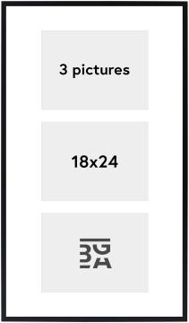 Edsbyn Conjunto de molduras XIX Preto - 3 Fotografias (18x24 cm)