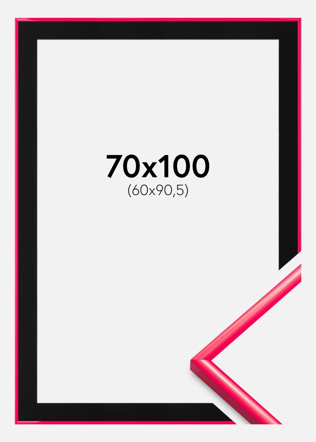 Moldura New Lifestyle Hot Pink 70x100 cm - Passe-partout Preto 61x91,5 cm