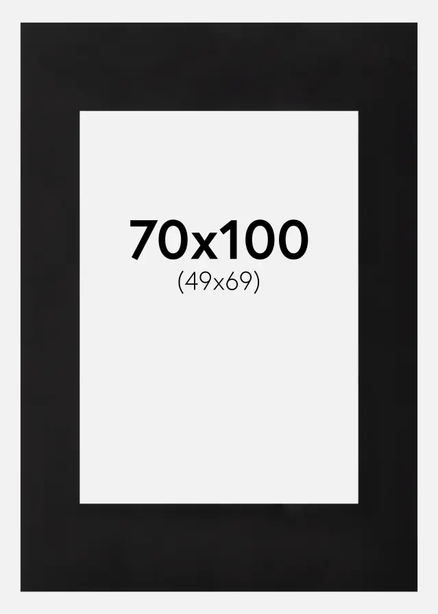 Passe-partout Preto (Bordo interior preto) 70x100 cm (49x69)