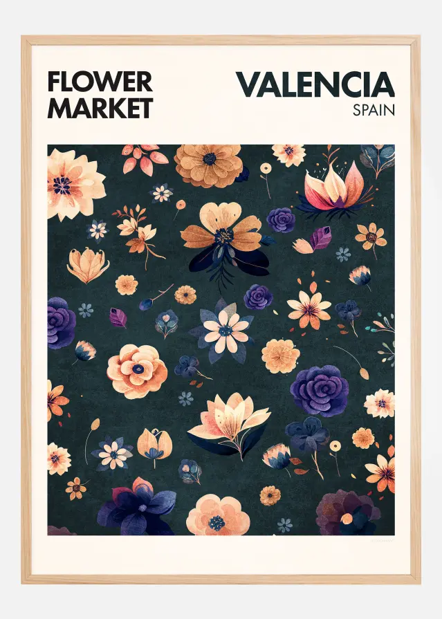 Flower Market - Valencia Póster