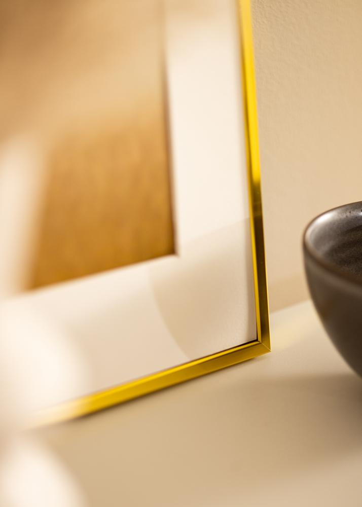 Moldura em alumínio Vidro acrílico Dourado 60x80 cm
