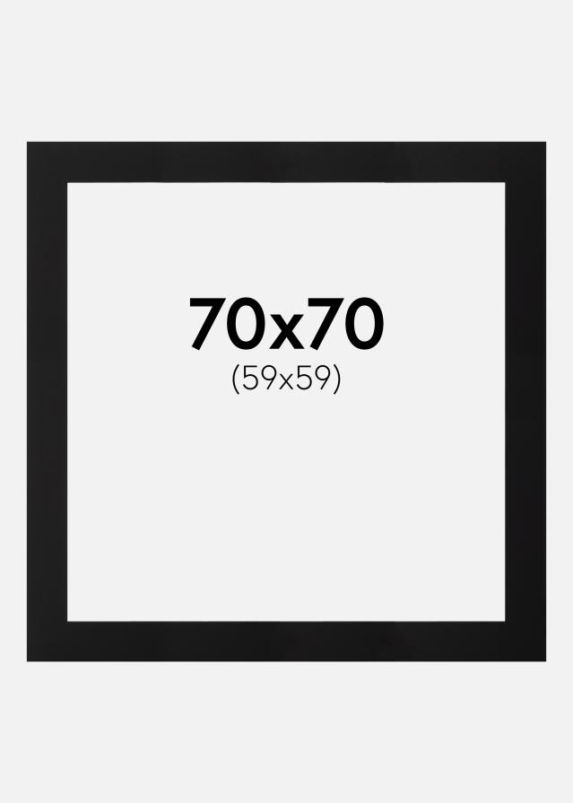 Passe-partout Preto (Bordo interior preto) 70x70 cm (59x59)