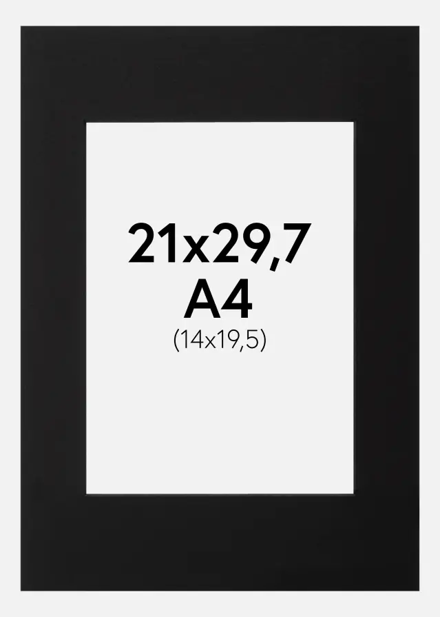 Passe-partout Preto (Bordo interior preto) A4 21x29,7 cm (14x19,5)