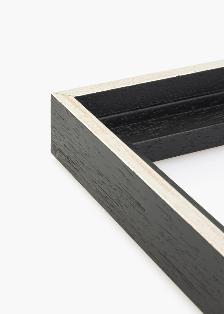 Moldura para telas Lexington Preto / Prateado 40x80 cm