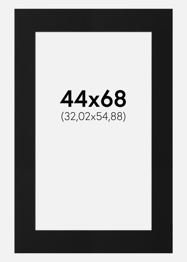 Passe-partout Preto Padrão (Bordo interior branco) 44x68 cm (32,02x54,88)