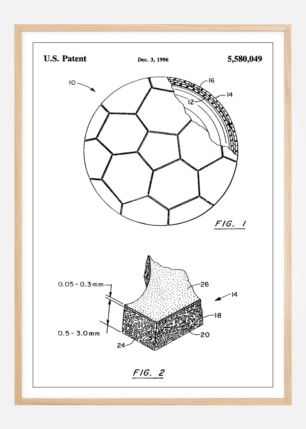 Product Image for Patent Print - Football - White Póster (30x40 cm)