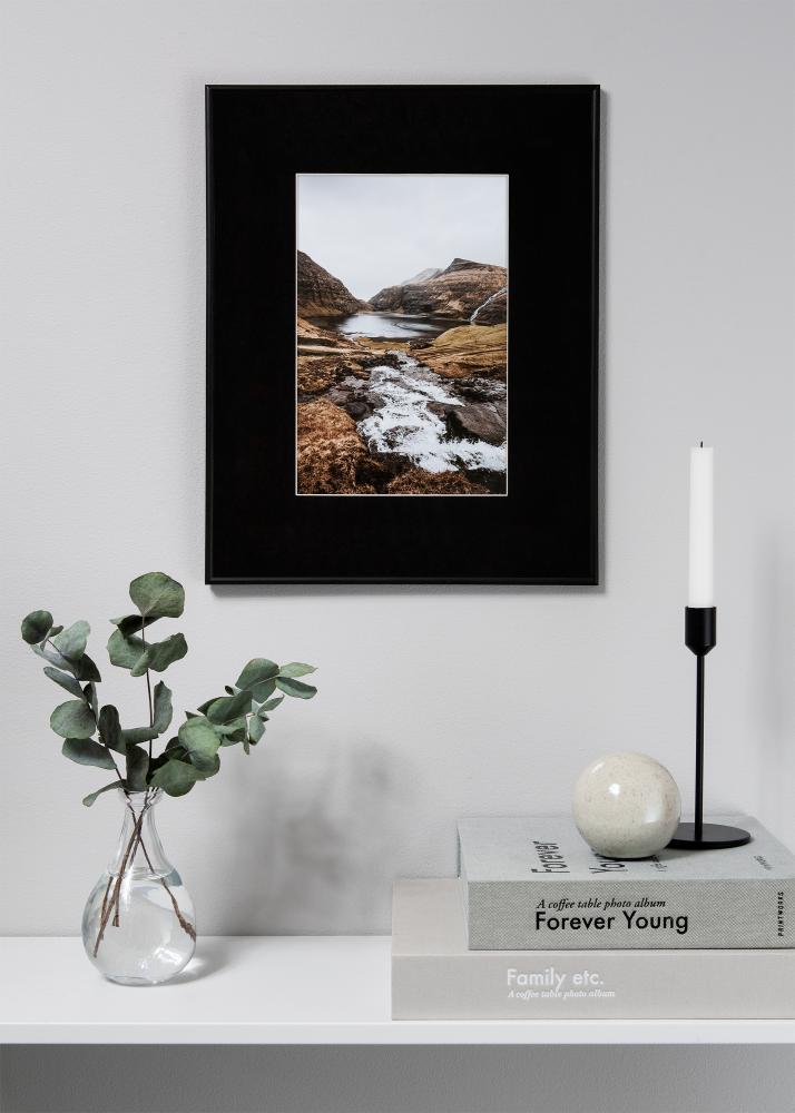 Passe-partout XL Preto (Bordo interior branco) 60x80 cm (41x58,4 - A2)