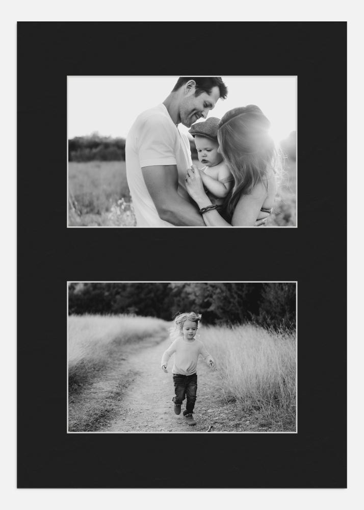 Passe-partout Preto 42x59,4 cm - Passe-partout p/ conjunto de 2 fotos (19x29 cm)