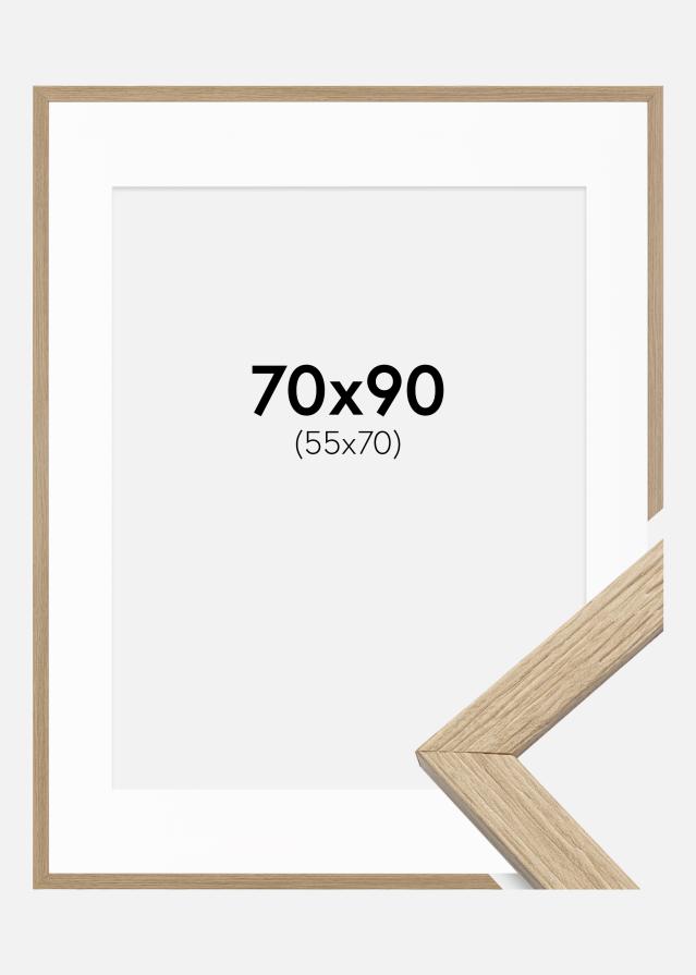 Moldura Stilren Carvalho 70x90 cm - Passe-partout Branco 56x71 cm