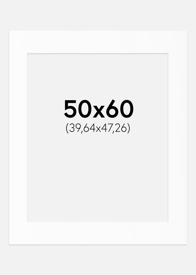 Passe-partout Branco Padrão (Bordo interior branco) 50x60 cm (39,64x47,26)