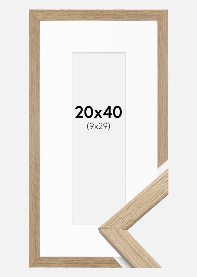 Moldura Stilren Carvalho 20x40 cm - Passe-partout Branco 10x30 cm