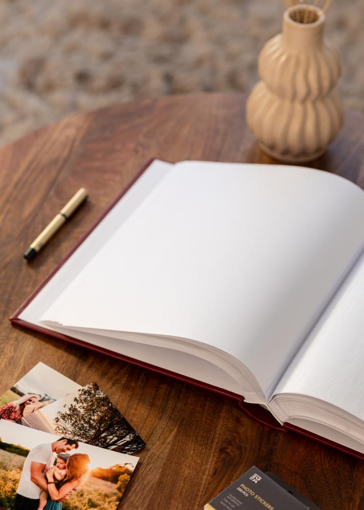 Classico Álbum Vermelho - 30x33 cm (100 Páginas brancas / 50 folhas)