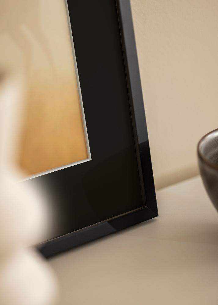 Moldura E-Line Preto 30x40 cm - Passe-partout Preto 21x29,7 cm (A4)