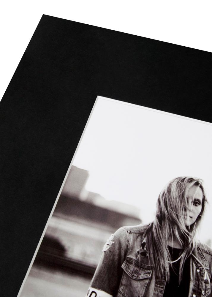 Passe-partout XL Preto (Bordo interior branco) 60x80 cm (41x58,4 - A2)