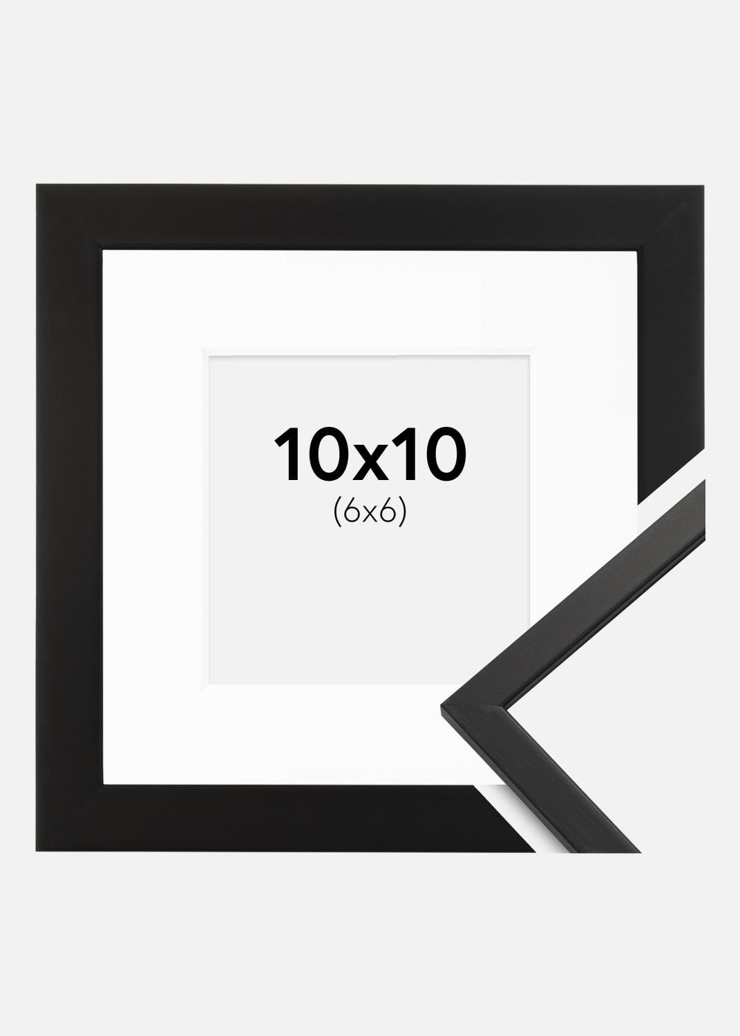 Product Image for Moldura Edsbyn Preto 10x10 cm - Passe-partout Branco 7x7 cm
