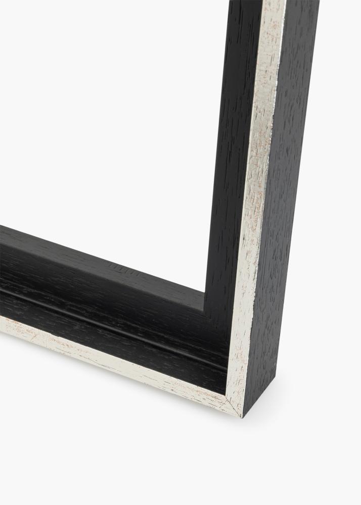 Moldura para telas Lexington Preto / Prateado 40x80 cm