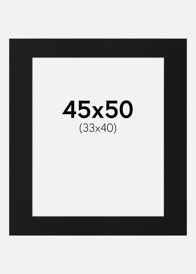 Passe-partout Preto Padrão (Bordo interior branco) 45x50 cm (33x40)
