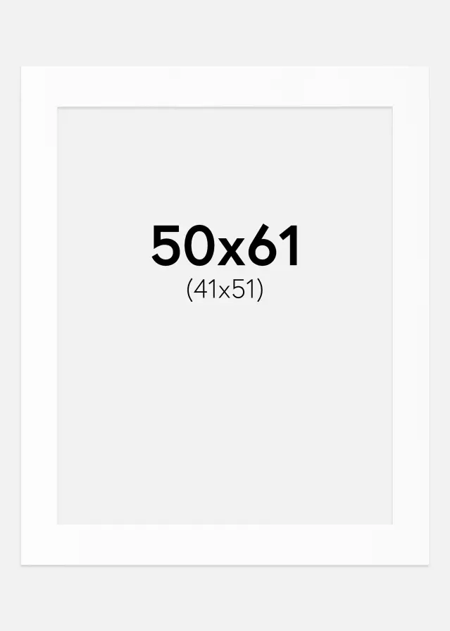 Passe-partout Branco Padrão (Bordo interior branco) 50x61 cm (41x51)