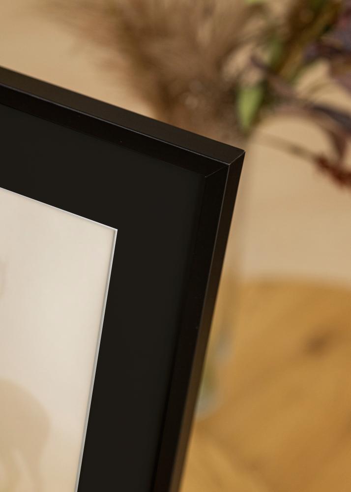 Moldura E-Line Preto 30x40 cm - Passe-partout Preto 21x29,7 cm (A4)