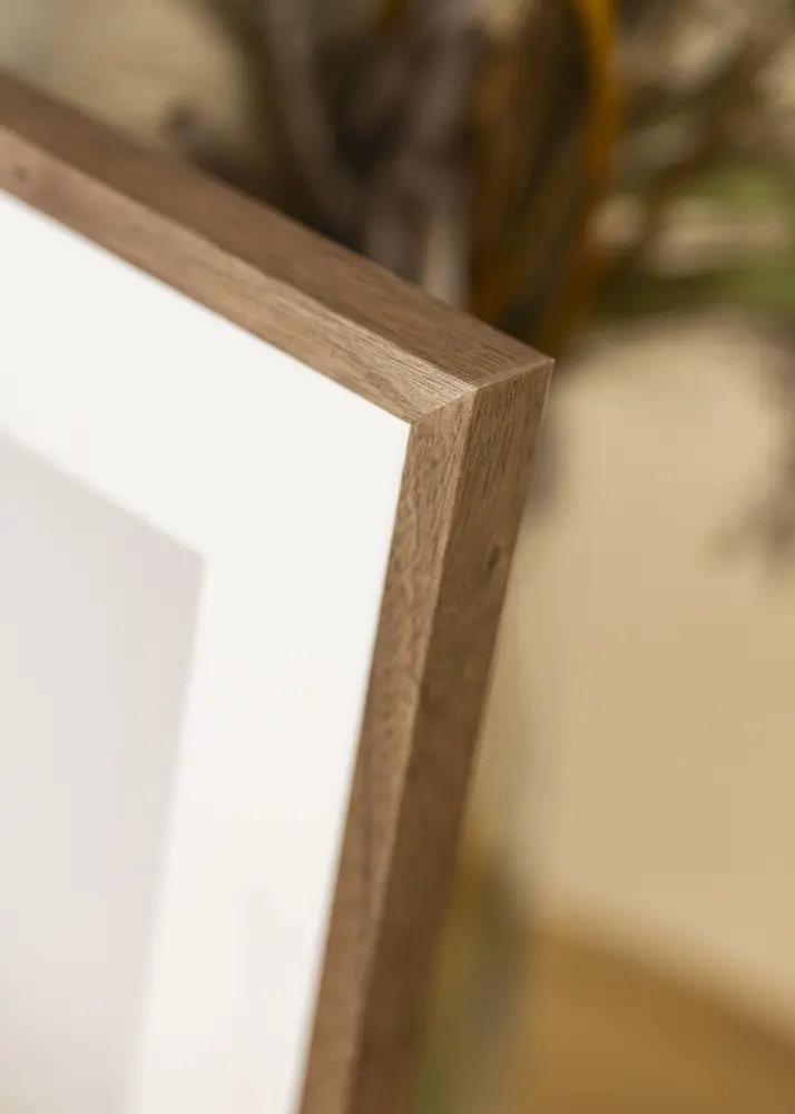 Moldura Soul Walnut Veneer 30x40 cm - Passe-partout Branco 21x29,7 cm (A4)