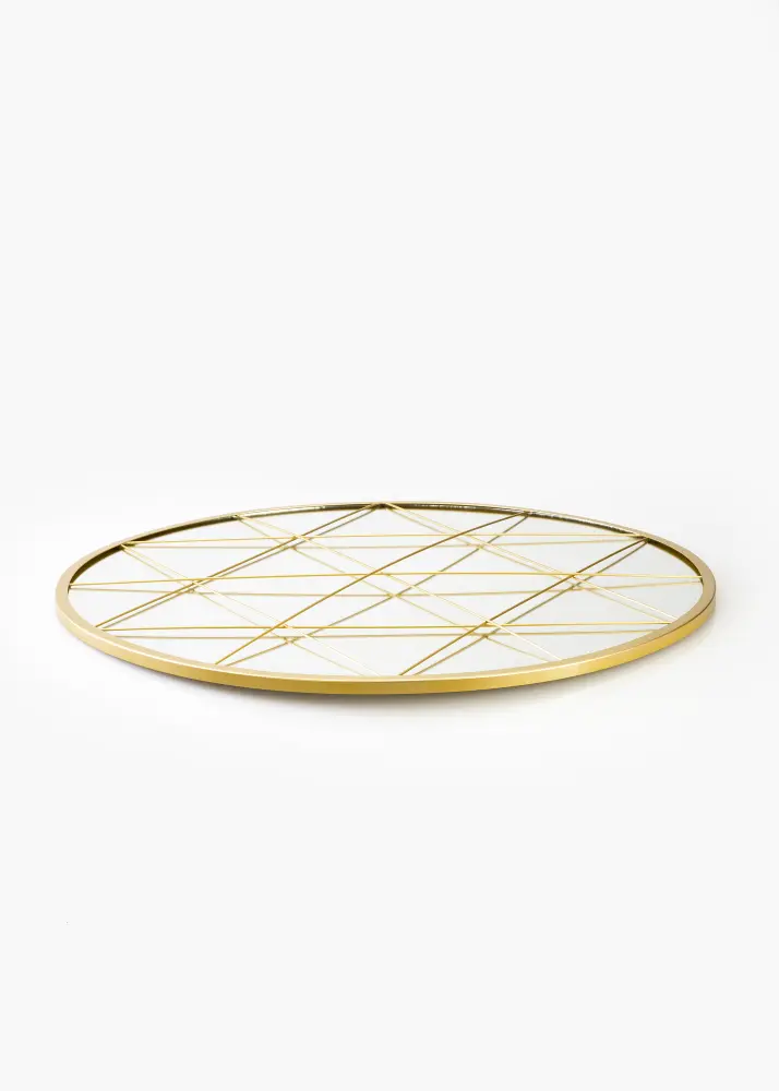 KAILA Redondo Espelho Triangles - Dourado 35 cm Ø