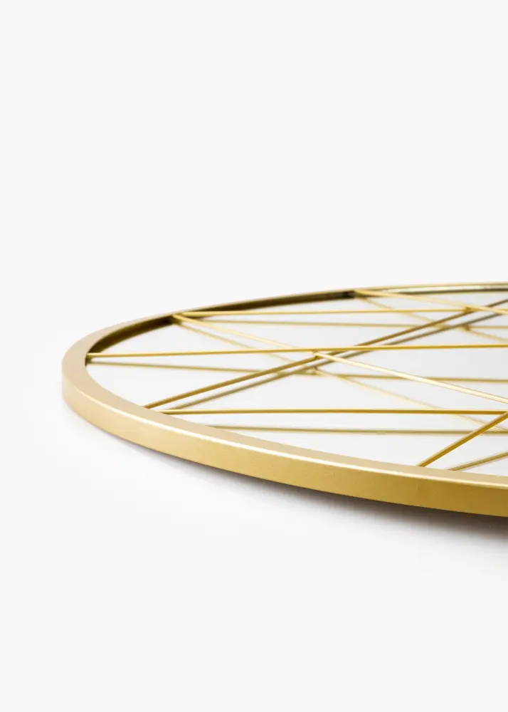 KAILA Redondo Espelho Triangles - Dourado 35 cm Ø