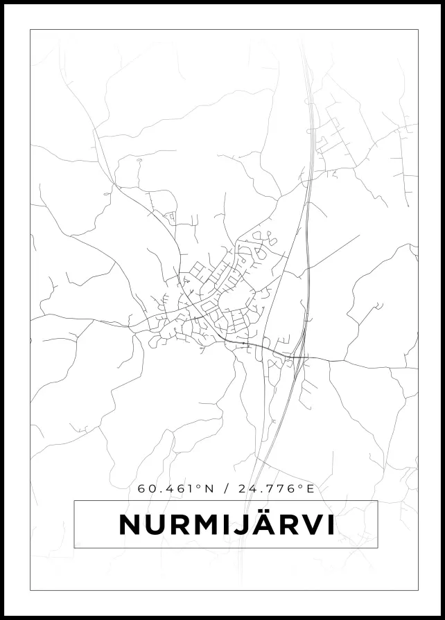 Mapa - Nurmijärvi - Cartaz Branco