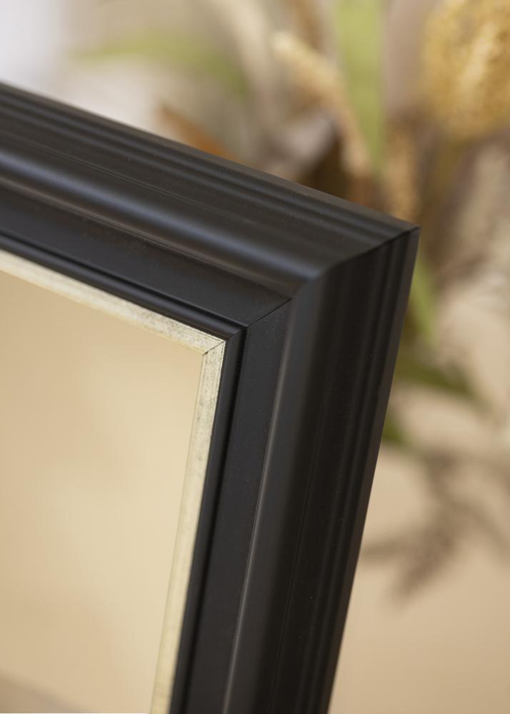 Espelho Mora Preto-Prateado - Tamanho personalizável