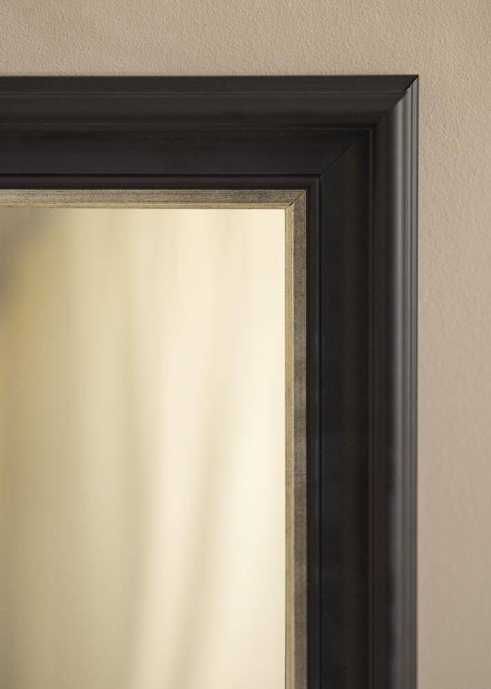 Espelho Mora Preto-Prateado - Tamanho personalizável