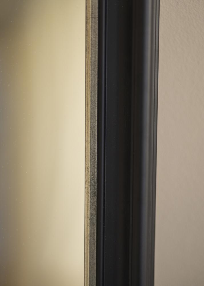 Espelho Mora Preto-Prateado - Tamanho personalizável