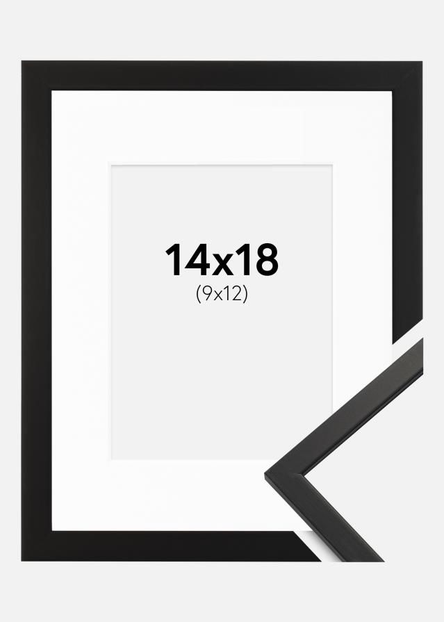 Moldura Edsbyn Preto 14x18 cm - Passe-partout Branco 10x13 cm