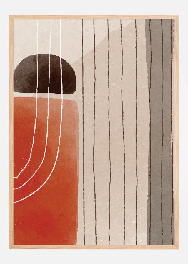 Orange Minimal Shapes III Póster
