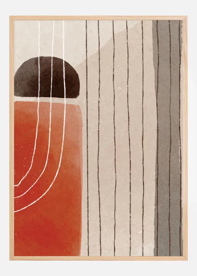 Orange Minimal Shapes III Póster