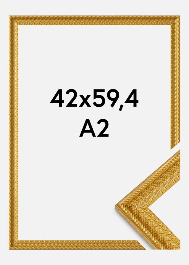 Moldura Lattice Vidro acrílico Dourado 42x59,4 cm (A2)