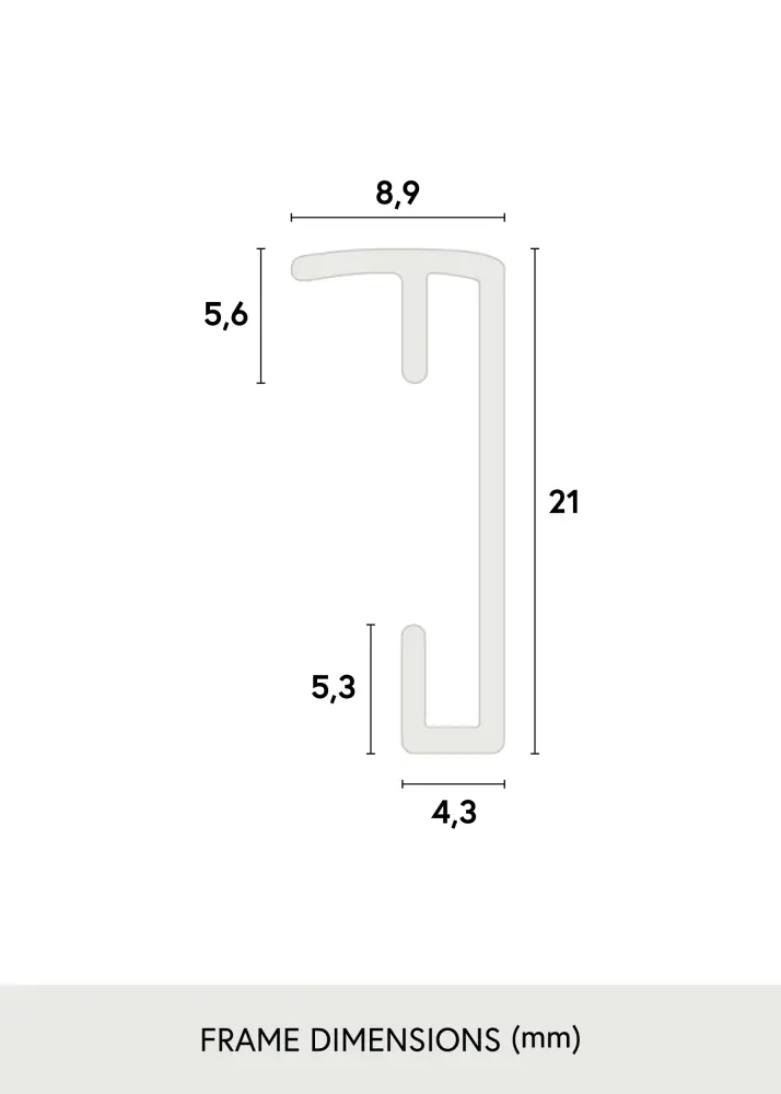 Moldura Póster Frame Aluminum Gold 60x80 cm - Passe-partout Branco 50x70 cm