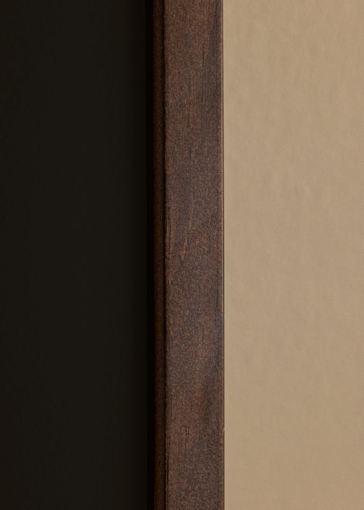 Moldura E-Line Nogueira 30x40 cm - Passe-partout Preto 21x29,7 cm (A4)