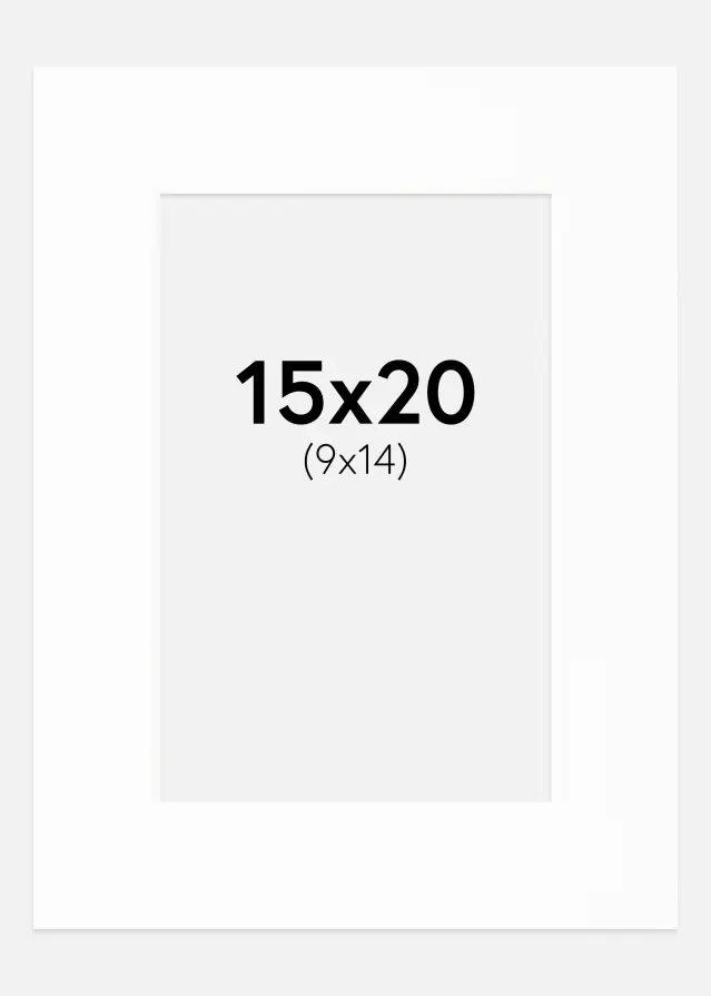 Passe-partout Canson Branco (Bordo interior branco) 15x20 cm (9x14)